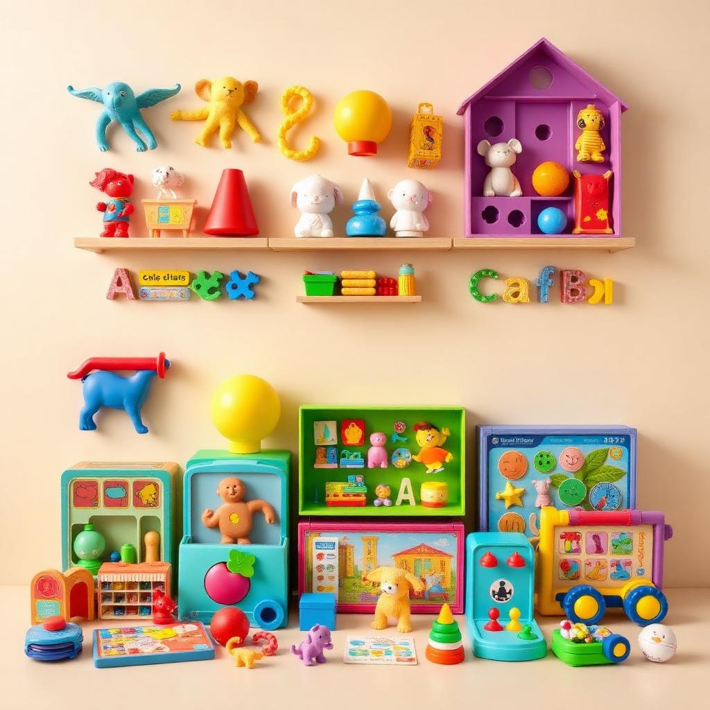 Assortment of children's toys and games